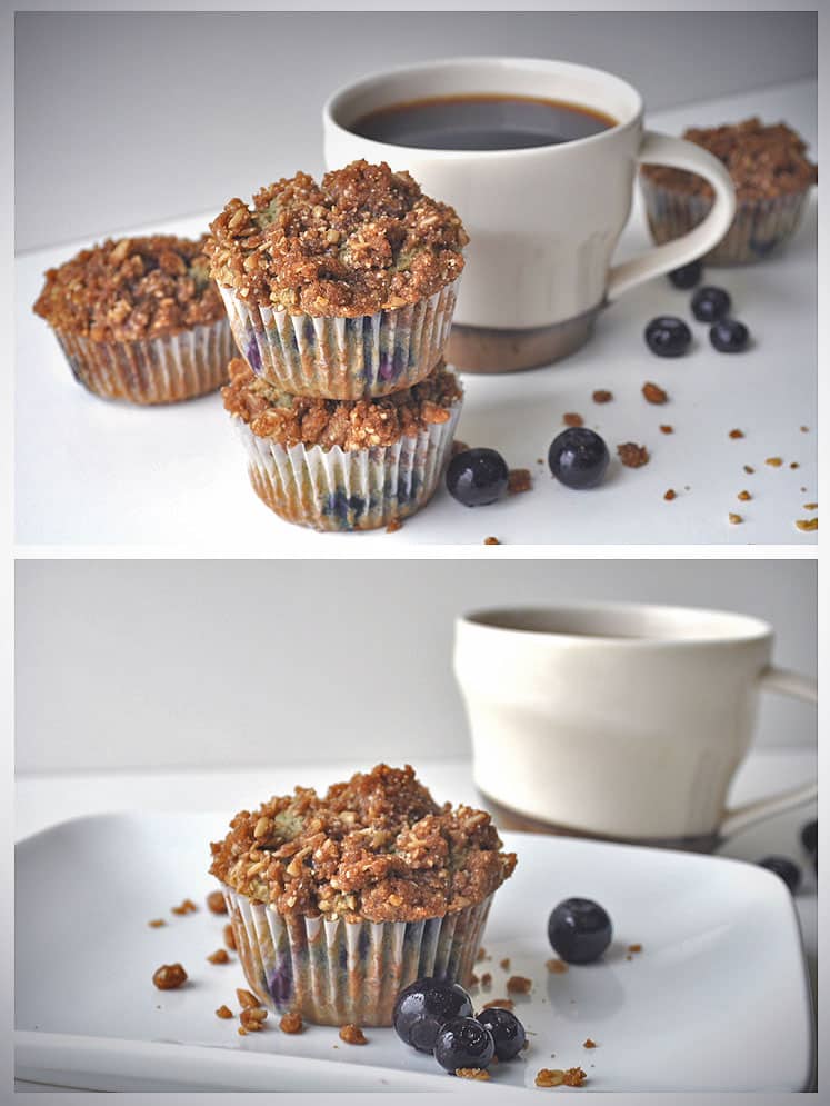 Gluten Free Blueberry Streusel Muffins | OfBatterAndDough.com