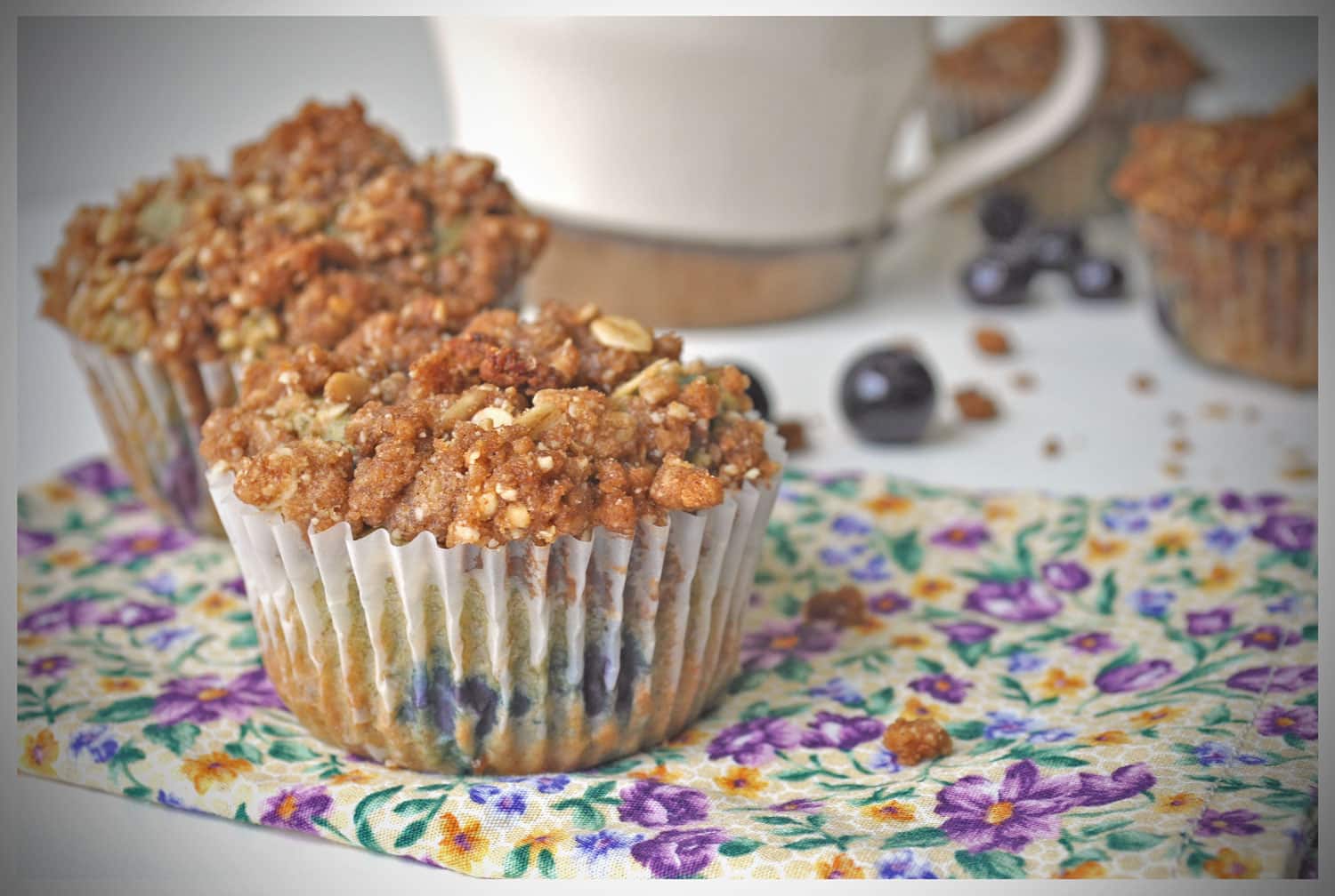 Gluten Free Blueberry Muffins with Streusel | OfBatterAndDough.com