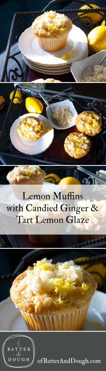 Lemon muffins with ginger | ofbatteranddough.com