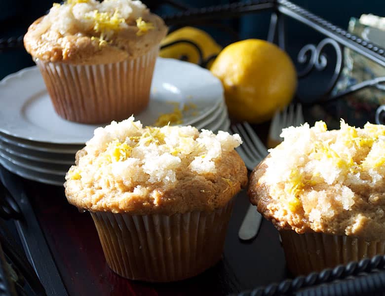 Lemon muffins with ginger | ofbatteranddough.com