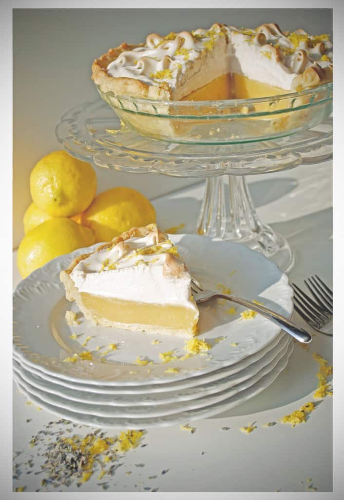 Lavender Infused Lemon Meringue Pie | OfBatterAndDough.com