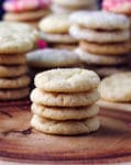A stack of melt in your mouth buttery vanilla sugar cookies