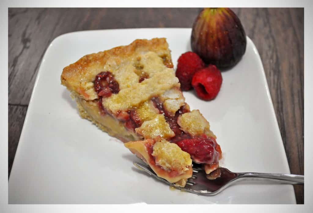 Raspberry Fig Tart in an Almond Cookie Crust | OfBatterAndDough.com