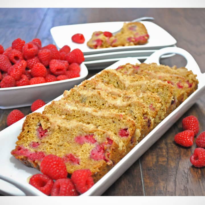 Raspberry Crumb Bread with Lemon Glaze recipe | OfBatterAndDough.com
