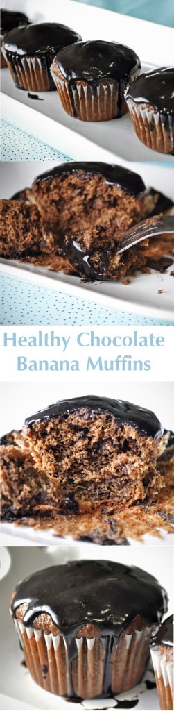 Healthy Chocolate Banana Muffins