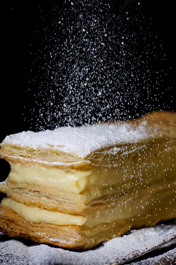 Classic French Napoleon Dessert Recipe. Also known as the Mille Feuille Cream Pastry.