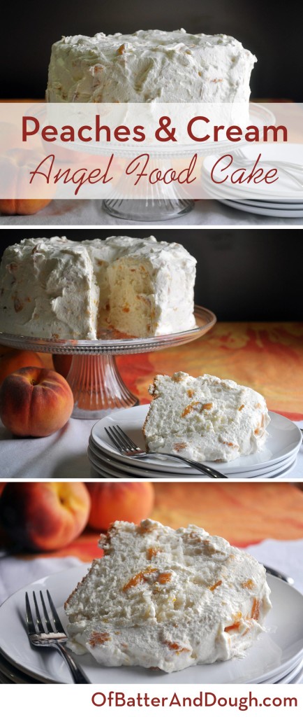 Angel Food Cake Recipe with Peaches and Whipped Cream