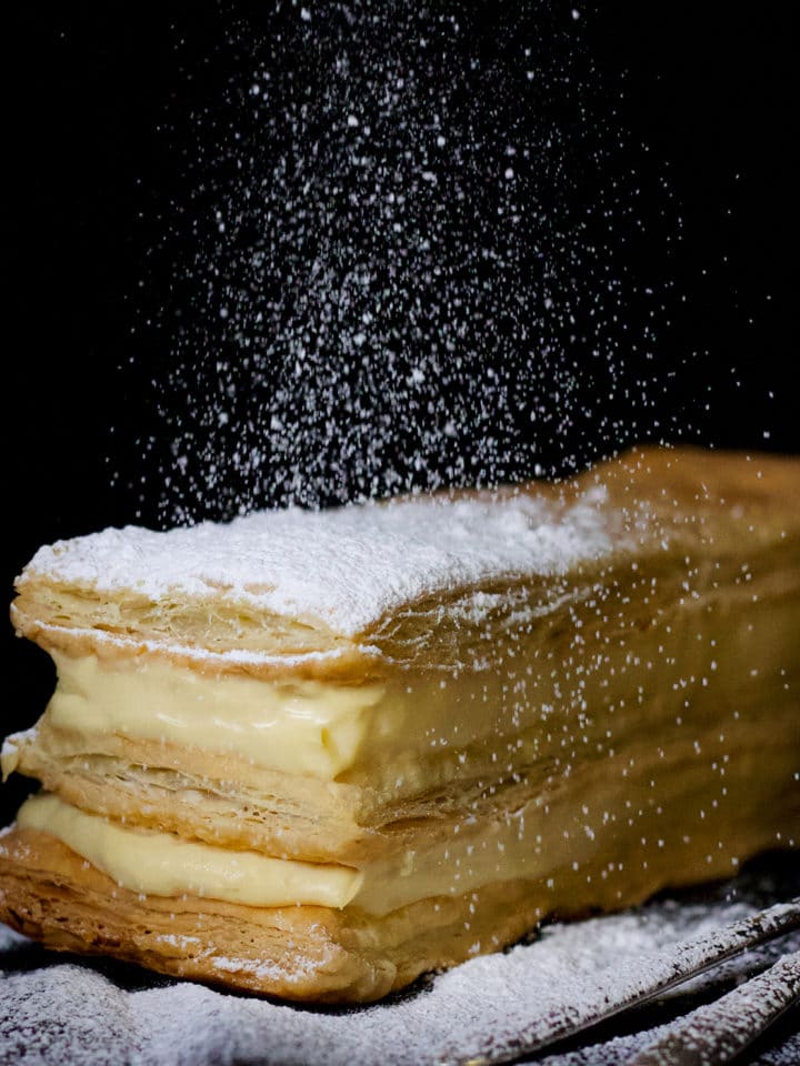 Classic French Napoleon Dessert Recipe. Also known as the Mille Feuille Cream Pastry.