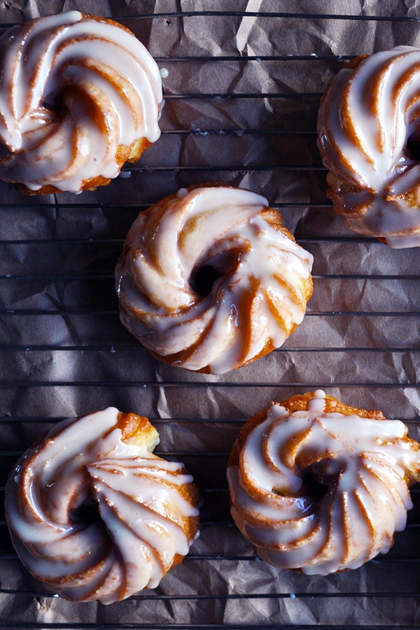 Simple, Homemade, French Crullers with honey glaze