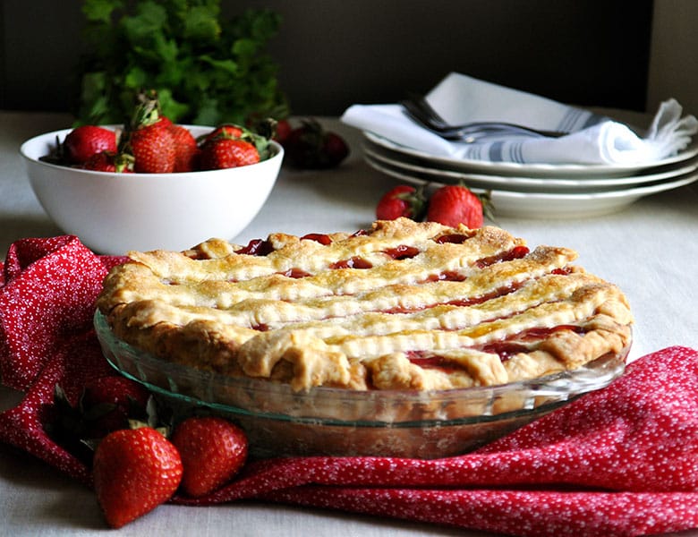 Strawberry Cream Pie | Strawberries and Cream Pie | ofbatteranddough.com