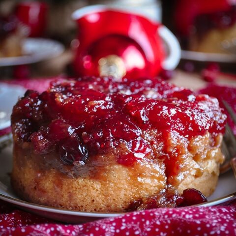 A cranberry pineapple upside down cake.