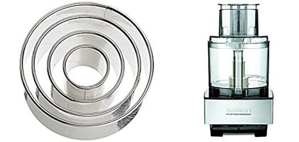 Pastry cutters and food processor.