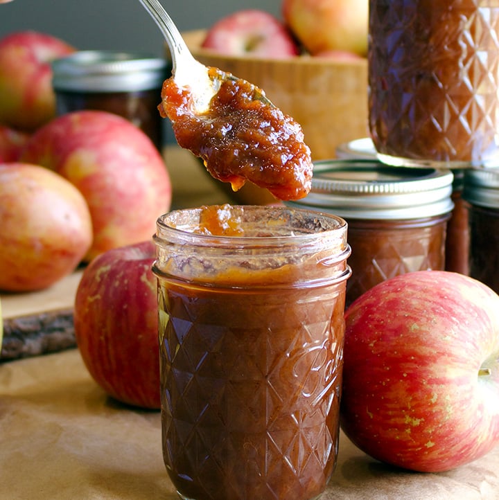 No peel, slow cooker apple butter for canning.