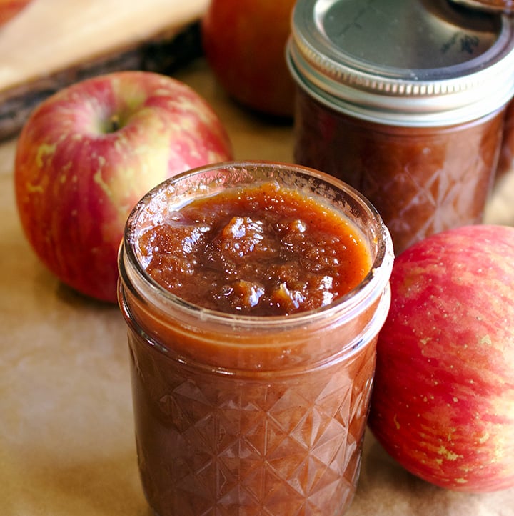 No peel, slow cooker apple butter for canning.