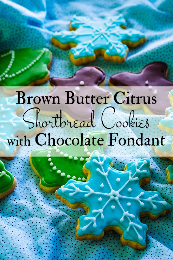 Frosted Brown Butter Citrus Shortbread Christmas Cookies