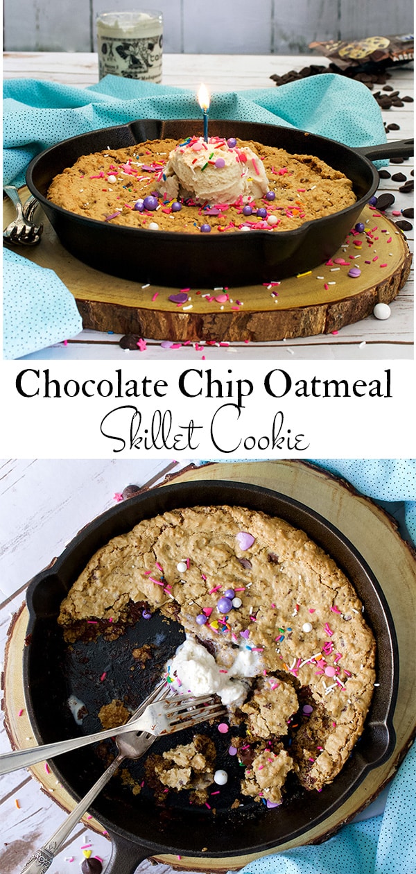 Chocolate Chip Oatmeal Skillet Cookie Recipe