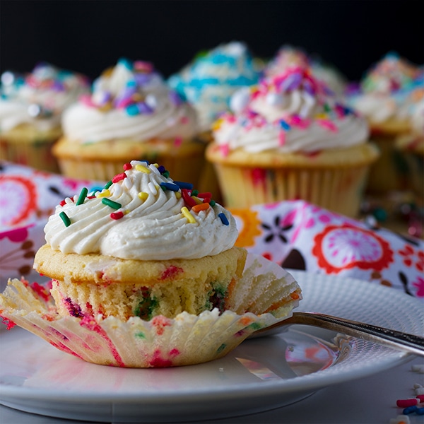 Funfetti Cupcakes with Buttercream and Sprinkles