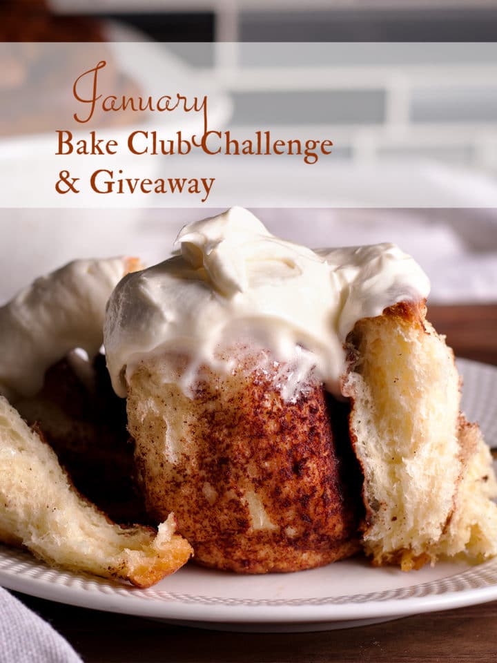 The January Bake Club Baking Challenge Recipe is Homemade Cinnamon Rolls.