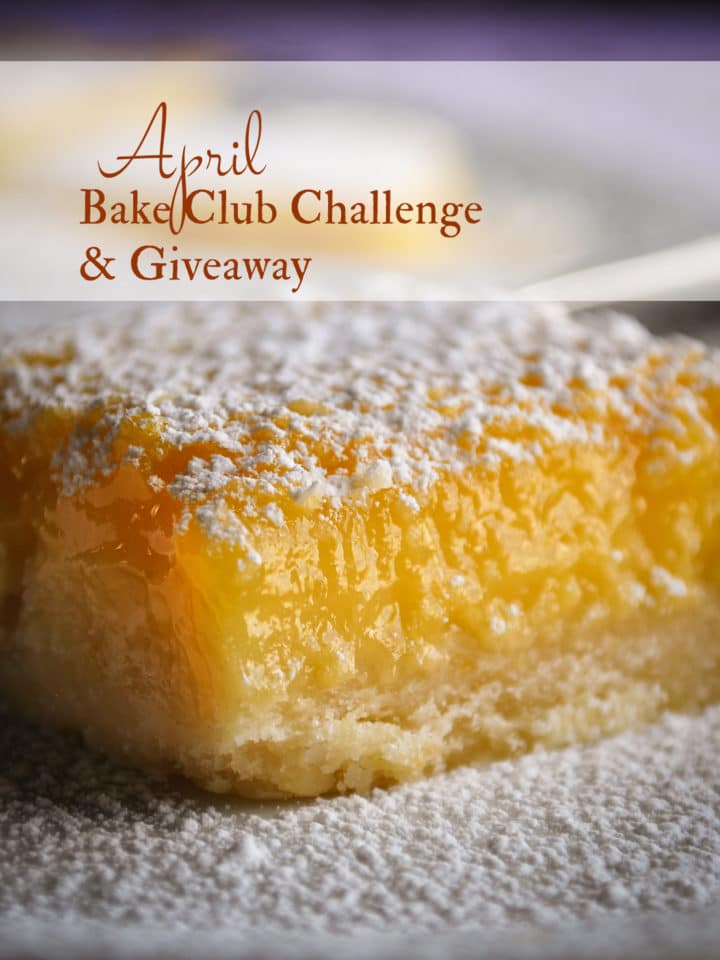 The April Bake Club challenge is Lemon Bars.