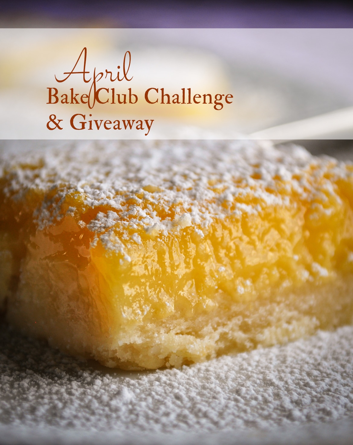 The April Bake Club challenge is Lemon Bars.