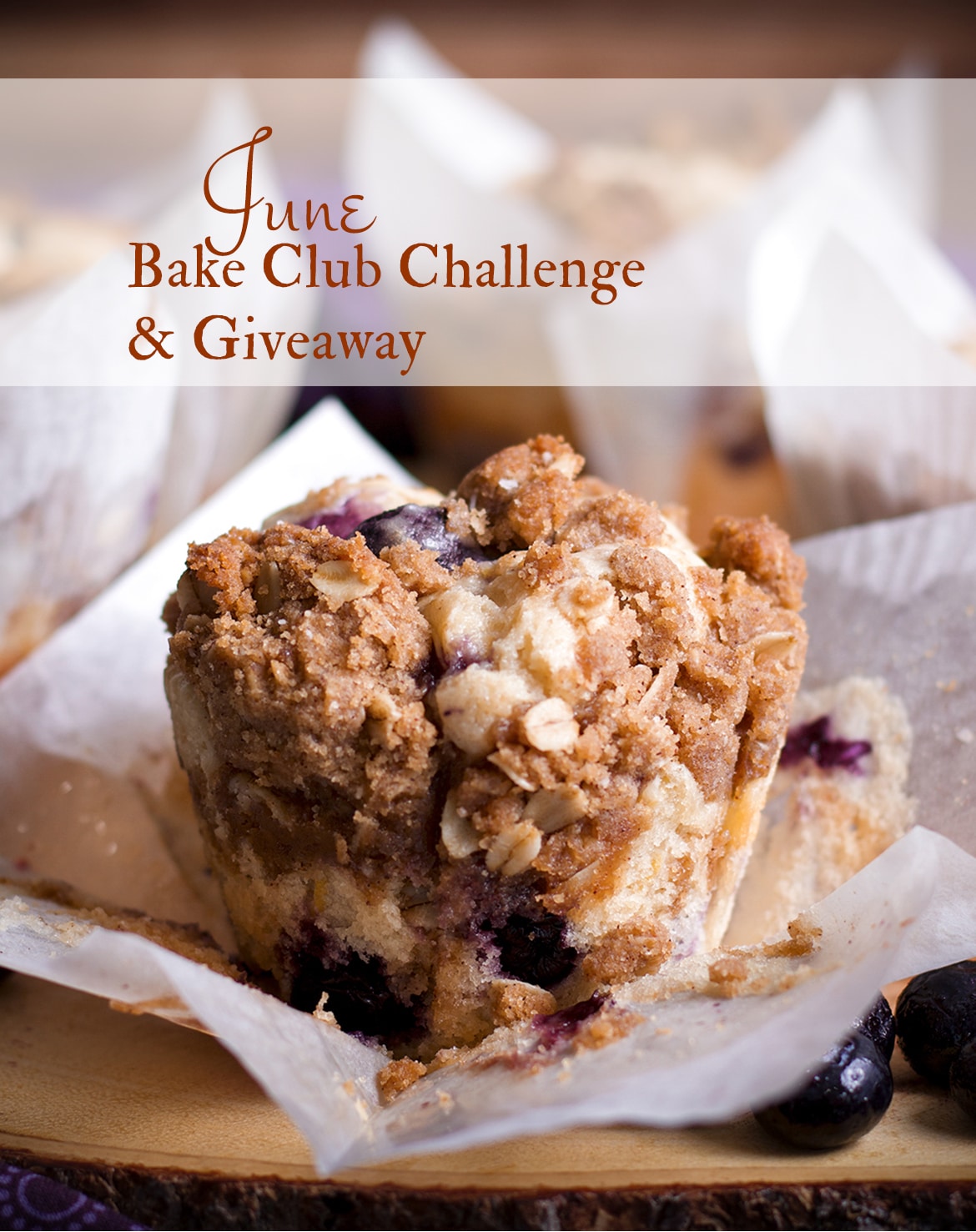 The June Bake Club challenge is Blueberry Muffins.