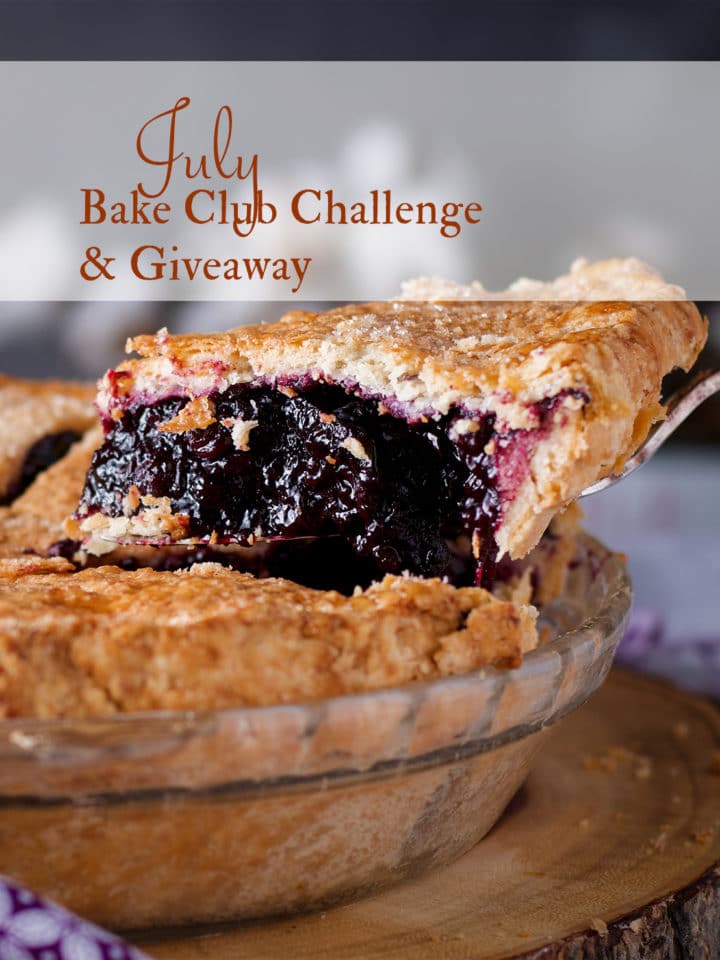 The July Bake Club Challenge Recipe is Blueberry Pie