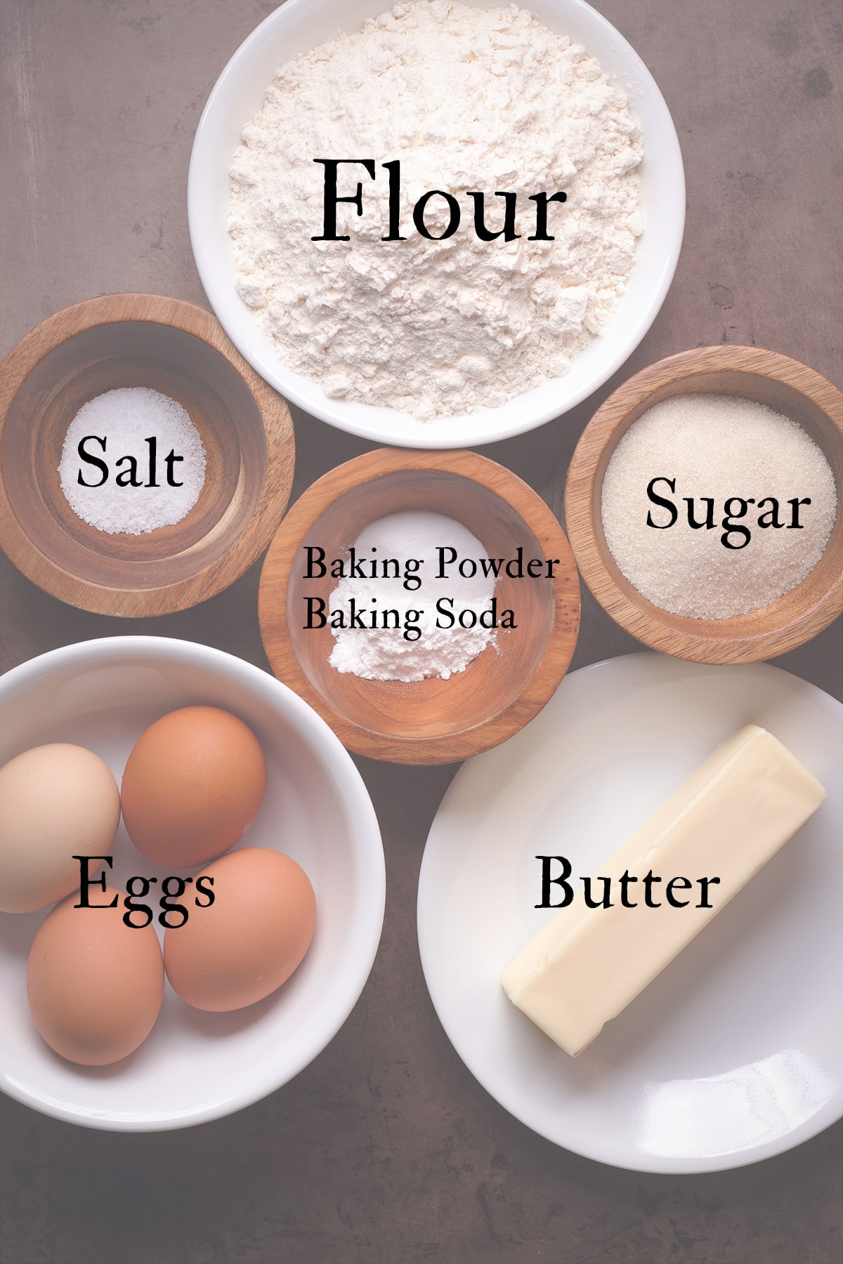 All the ingredients needed to make Everyday Quick Pancakes.