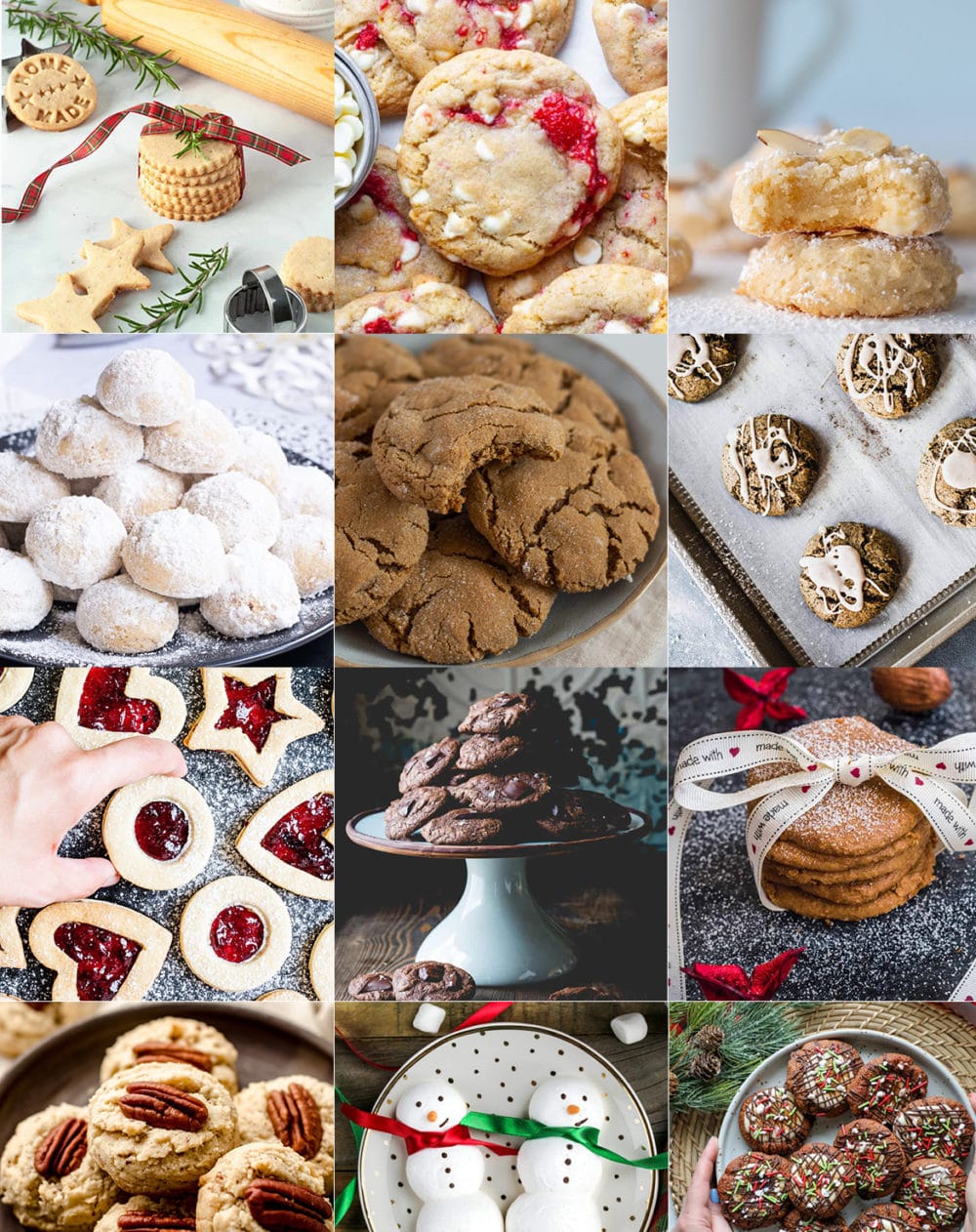 12 images of different kinds of Gluten Free Christmas Cookies
