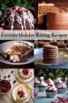 A collage of 6 photos showing favorite holiday baking recipes.